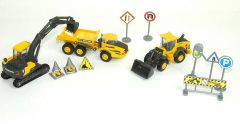 NEW33063 - Set de 3 engins VOLVO de travaux public et accessoires