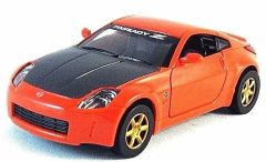 NEW50433AA - Voiture sportive NISSAN 350Z couleur orange avec capot de couleur grise