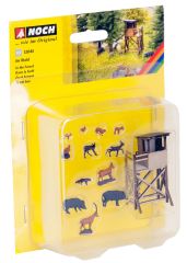 NOC12045 - Ensemble d'animaux de la forêt avec mirador en boite