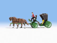 NOC16708 - Chevaux et cocher avec fiacre victoria