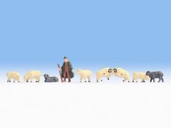 Lot de 8 moutons avec le berger