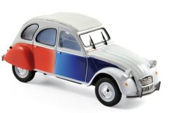 NOREV151329 - Voiture - CITROEN 2 CV Cocorico 1986 de couleur Blanche, Bleue et Rouge