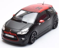 NOREV181543 - Voiture sportive CITROEN DS3 Racing de 2012 spéciale Sebastien LOEB Edition de couleur noire mat et rouge