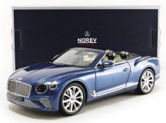 NOREV182785 - Voiture cabriolet de luxe BENTLEY Continental GT de 2019 de couleur bleu métallisé