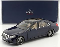 NOREV183478 - Voiture berline de luxe MERCEDES Class S AMG Line de 2018 de couleur bleue métallique