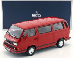 NOREV188542 - Mini bus VOLKSWAGEN version T3 Redstar 1989-1990 de couleur rouge