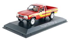 NOREV475448 - Voiture 4x4 Pick- Up - PEUGEOT 504 Dangel 1985 de couleurs Rouge et Jaune