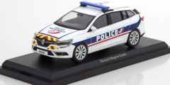 NOREV517793 - Voiture break de la police nationale RENAULT Megane Estate de 2016 bandes réfléchissantes jaune et rouge sur coffre et capot