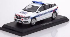 NOREV517794 - Voiture break de la police municipale RENAULT Megane Estate de 2016 à bandes réfléchissantes blanches et rouges