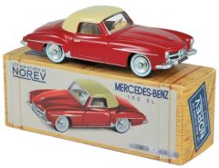 NOREVCL3512 - Voiture MERCEDES 190 SL de 1956 de couleur rouge à toit beige