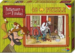 NORI606031343 - Puzzle  Pettersson & Findus - Répare son vélo 48 Pièces de dimensions : 24 x 18 cm