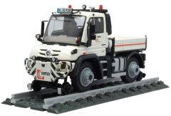 NZG9105/01 - Camion porteur plateau MERCEDES UNIMOG U400 version rail/route aux couleur de l'entreprise Sersa