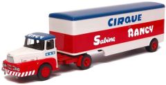 PER102RA - Camion 4x2 UNIC Izoard avec semi fourgon aux couleurs du Cirque Sabine Rancy