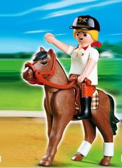 PLAY4191 - Ecuyère PLAYMOBIL avec son cheval et accessoires - Contient : 6 Pièces