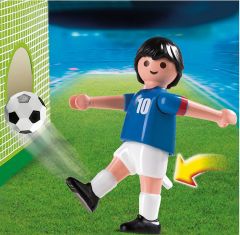 PLAY4733 - Joueur de foot N°10 de l'équipe France avec accesoires PLAYMOBIL - Contient : 6 Pièces