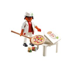 PLAY4766 - Pizzaiolo avec accessoires PLAYMOBIL - Contient : 11 Pièces