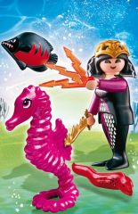PLAY4816 - Reine des Mers PLAYMOBIL avec animaux et accessoires - Contient : 6 Pièces