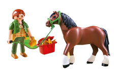 PLAY5108 - Palefrenière avec son cheval et accessoires PLAYMOBIL - Contient : 16 Pièces