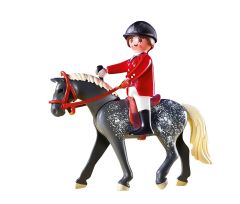 PLAY5110 - Cavalière avec son cheval de race Trakehner PLAYMOBIL - Contient : 8 Pièces
