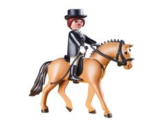 PLAY5111 - Chevalde dressage avec sa cavalière et accessoires PLAYMOBIL - Contient : 13 Pièces