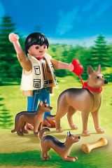 PLAY5211 - Chien Berger Allemand et ses Petits avec leurs Maître PLAYMOBIL - Contient : 6 Pièces