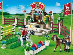 PLAY5224 - Piste d'obstacles Hippiques PLAYMOBIL avec Cheveaux , cavalier et accessoires - Contient : 184 Pièces