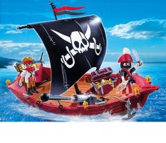 PLAY5298 - Barque de Pirates avec personnages et accessoires PLAYMOBIL - Contient : 92 Pièces