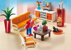 PLAY5332 - Salon avec cheminé et accessoires PLAYMOBIL - Contient : 21 Pièces