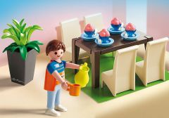 PLAY5335 - Salle à manger avec personnage et accessoires PLAYMOBIL - Contient : 31 Pièces