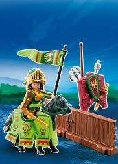 PLAY5355 - Piste de joute avec chevalier aigle d'or et accessoires PLAYMOBIL - Contient : 27 Pièces