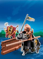 PLAY5357 - Chevalier Ardent PLAYMOBIL avec sa piste de joute et ses accessoires  - Contient : 26 Pièces