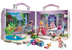 PLAY5359 - Pavillon royal transportable avec princesse , prince et accessoires PLAYMOBIL - Contient : 99 Pièces
