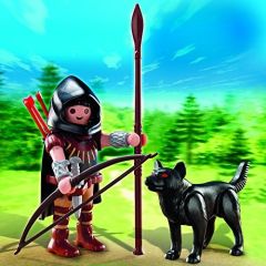 PLAY5408 - Figurine Guerrier avec loup et accessoires  Contient : 11 Pièces