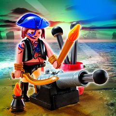 PLAY5413 - Pirates PLAYMOBIL avec son canon - Contient : 15 Pièces