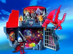 PLAY5420 - Forteresse Transportable des Chevaliers avec dragon - Contient : 62 Pièces