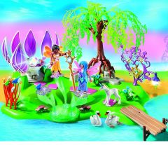 PLAY5444 - Ile des Fées et Fontaine Pierre avec fées et accesoires PLAYMOBIL - Contient : 133 Pièces