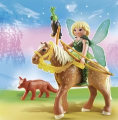 PLAY5448 - Fée diana avec son cheval Luna , un renard et accessoires PLAYMOBIL -  Contient: 14 Pièces