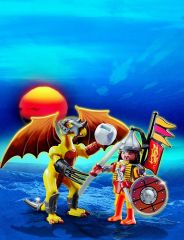 PLAY5462 - Dragon de pierre avec Guerrier et accessoires PLAYMOBIL - Contient : 23 Pièces