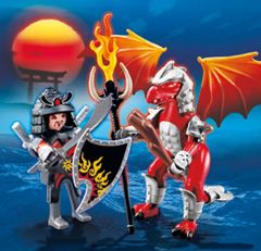 PLAY5463 - Samouraï avec Dragon de feu et accessoires PLAYMOBIL Contient : 24 Pièces