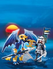 PLAY5464 - Dragon des glaces avec accesoires et combattant PLAYMOBIL - Contient : 21 Pièces