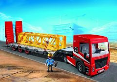 PLAY5467 - Camion porte engin avec extention de grue et ouvrier PLAYMOBIL - Contient : 78 Pièces