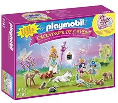 PLAY5492 - Calendrier de l'avent Playmobil -  Fées avec licorne et animaux de la forêt - Contient : 99 Pièces