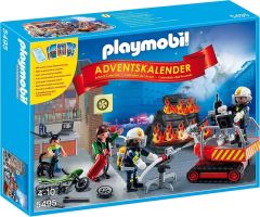 PLAY5495 - Calendirer de l'avent Playmobil Les sapeurs Pompier - Contient : 73 Pièces