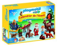PLAY5497 - Calendrier de l'avent Playmobil Père noël et les animaux de la Forêt - Contient 27 Pièces