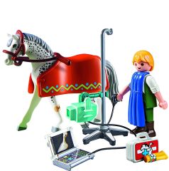 PLAY5533 - Vétérinaire avec Cheval et accessoires PLAYMOBIL - Contient : 27 Pièces