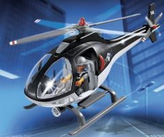 PLAY5563 - Hélicoptère avec policier et accessoires PLAYMOBIL  - Contient : 16 Pièces