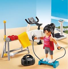 PLAY5578 - Cours de Fitness avec personnage et accessoires PLAYMOBIL - Contient : 23 Pièces