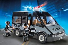 PLAY6043 - Voiture de patrouille de police avec policier et accessoires PLAYMOBIL - Contient : 9 Pièces