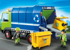 PLAY6110 - Camion poubelle PLAYMOBIL avec personnages  - Contient : 40 Pièces