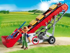 PLAY6132 - Bande transport de foin avec fermier PLAYMOBIL Contient :6 Pièces